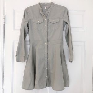 Gap Grey Long Sleeved Corduroy Shirtdress